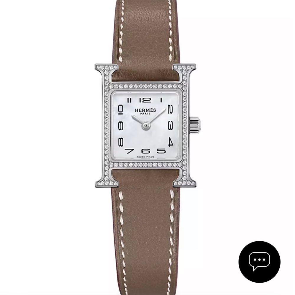 Etoupe Hermes Diamond watch 21 - Picture 4 of 4